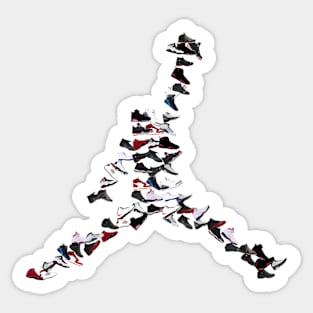 MJ shoe Collage - BACK & FRONT PRINT!!! Sticker